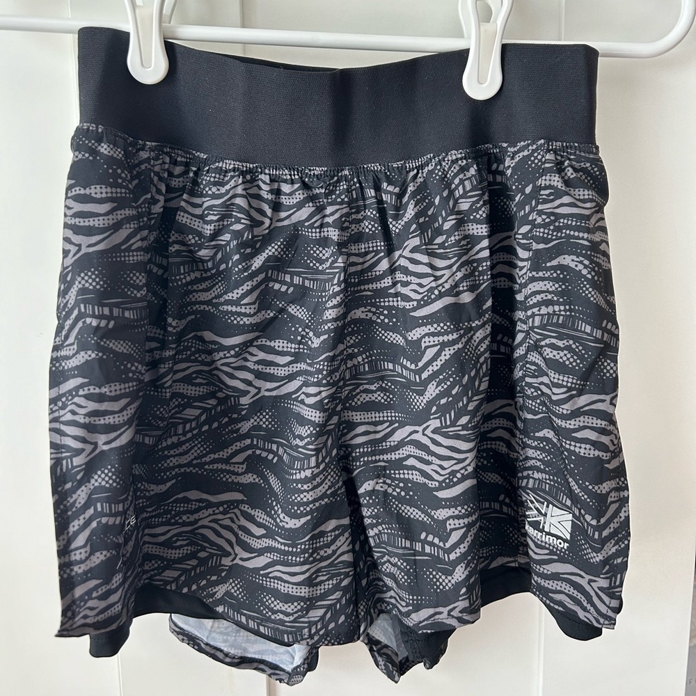 Black Print Athletic Shorts